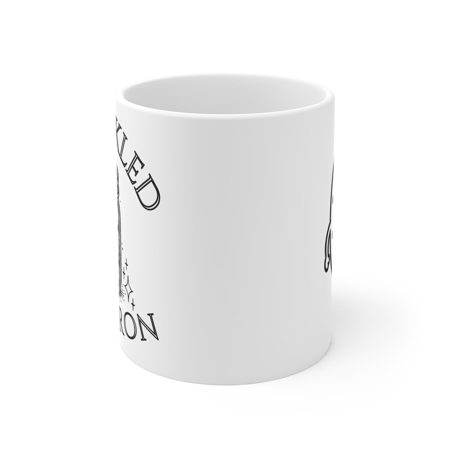 The Pickled Cauldron Mug – 11oz Ceramic Mug Featuring Pickle Pal & Logo