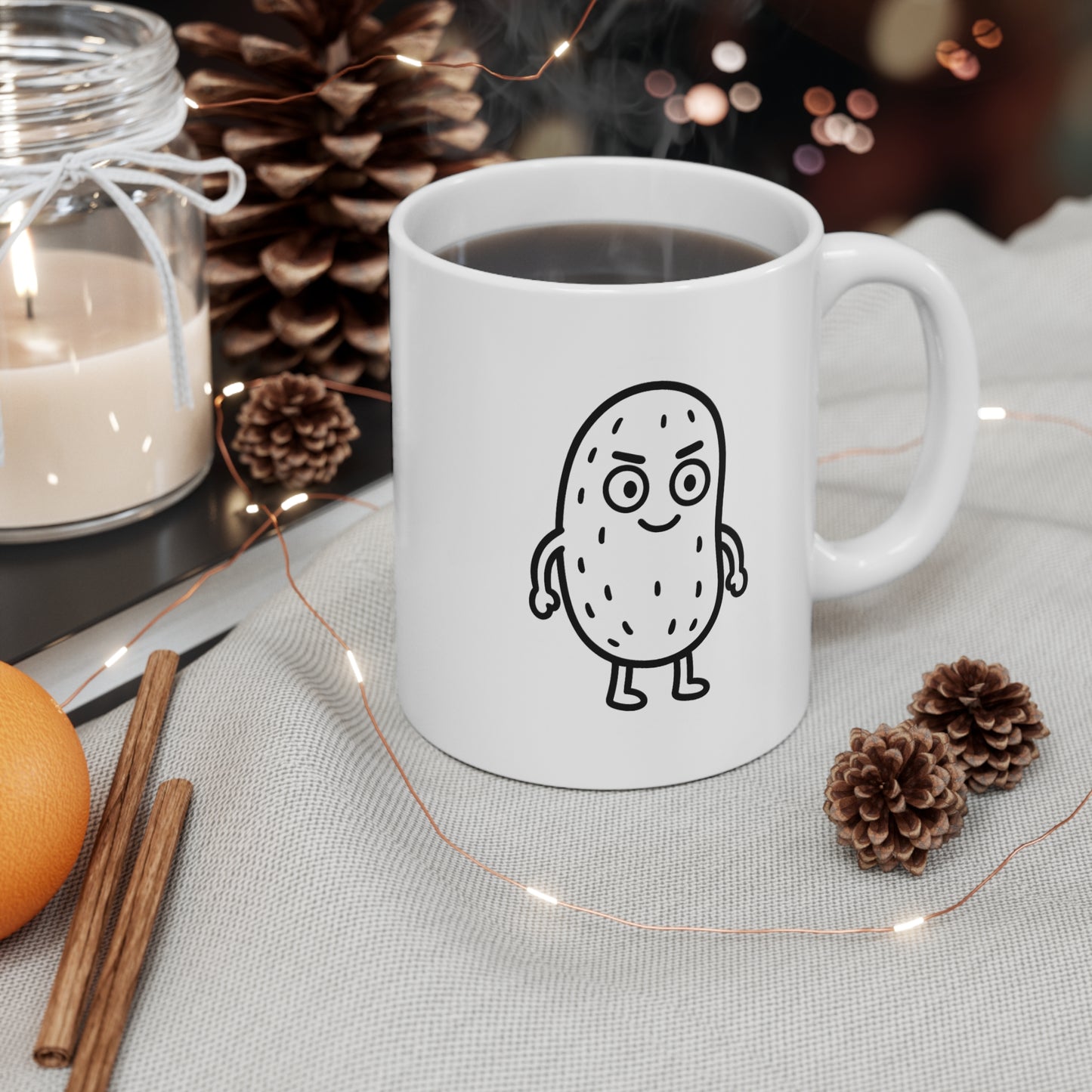 The Pickled Cauldron Mug – 11oz Ceramic Mug Featuring Pickle Pal & Logo