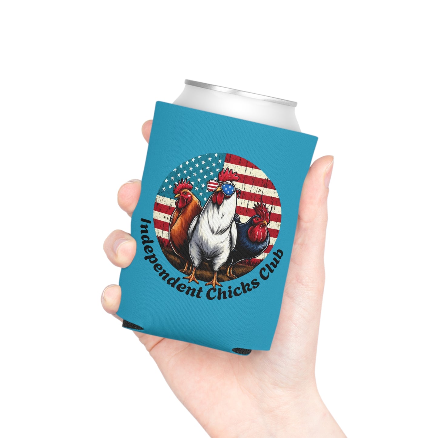 Independent Chicks Club Can Cooler – Funny Chicken Drink Sleeve (Regular & Slim