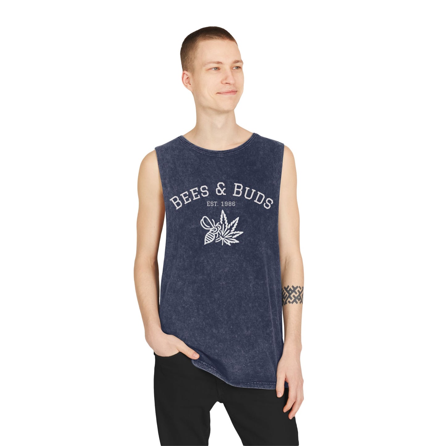 Bees & Buds Unisex Stonewash Tank