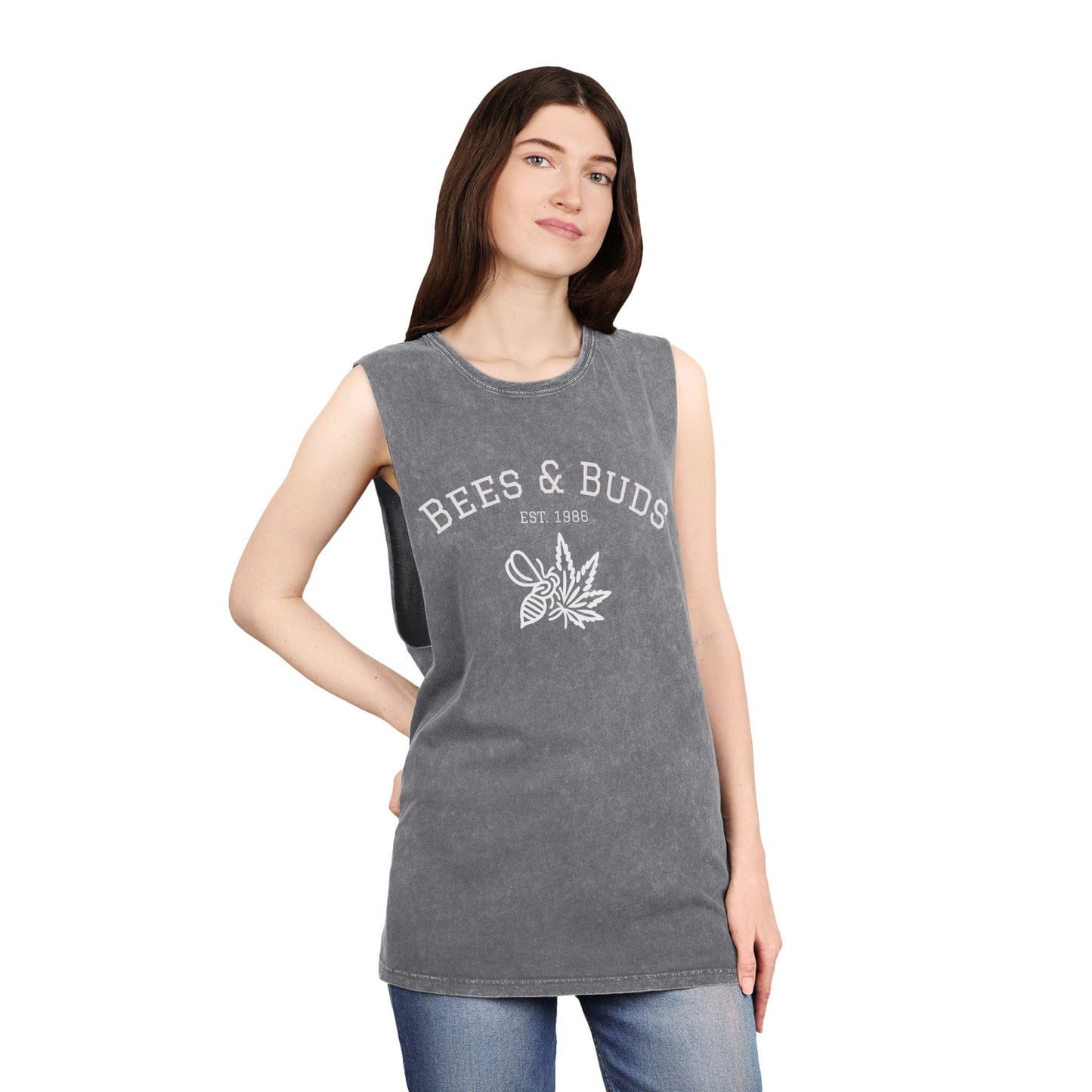 Bees & Buds Unisex Stonewash Tank