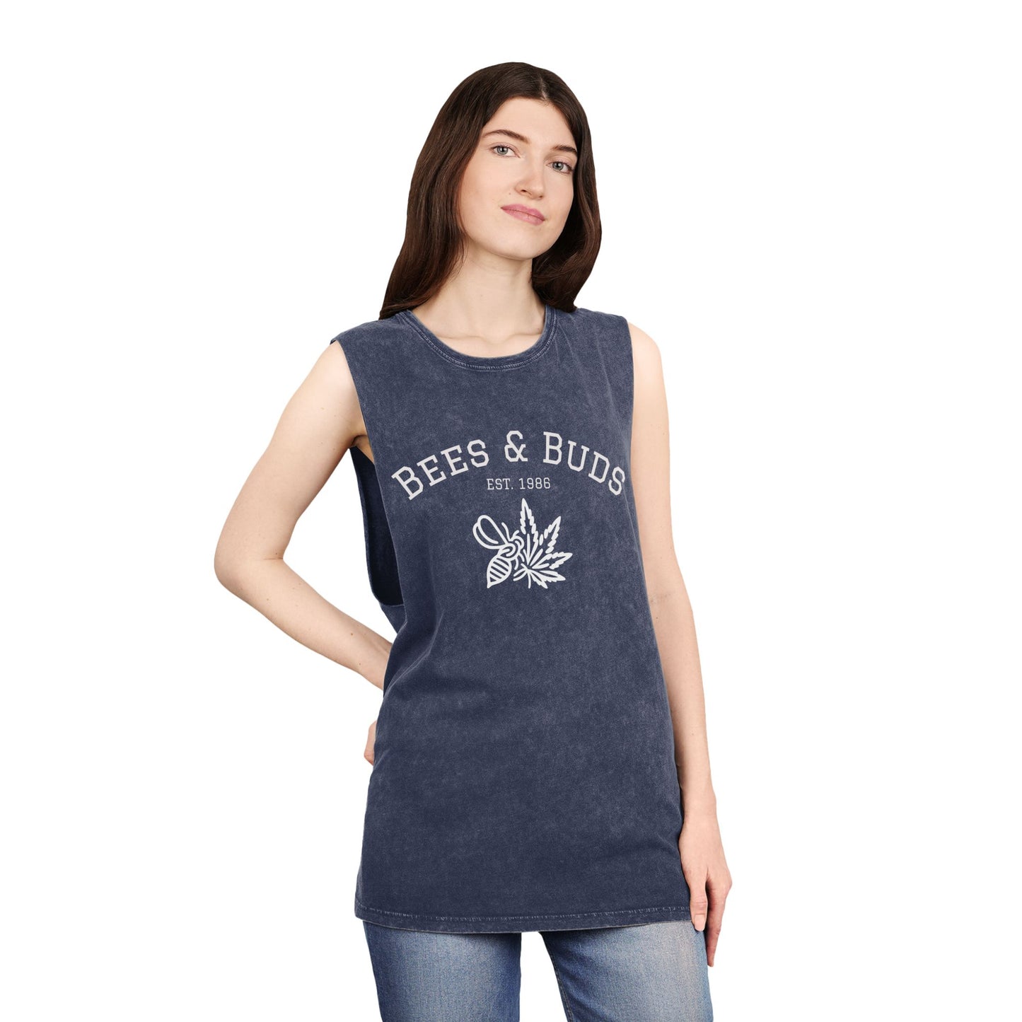 Bees & Buds Unisex Stonewash Tank