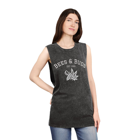 Bees & Buds Unisex Stonewash Tank