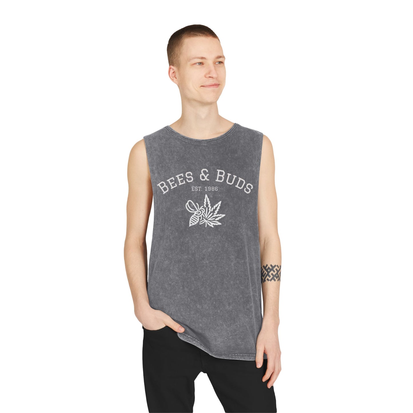 Bees & Buds Unisex Stonewash Tank