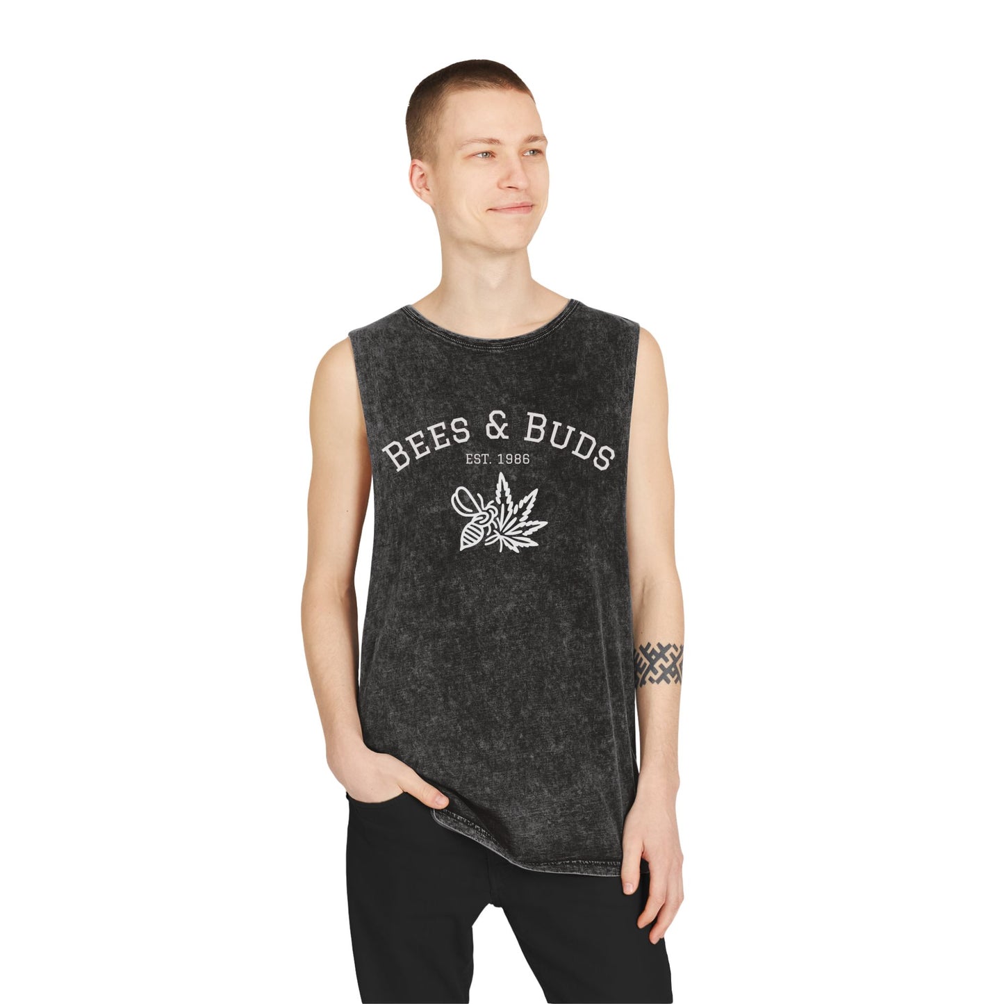 Bees & Buds Unisex Stonewash Tank