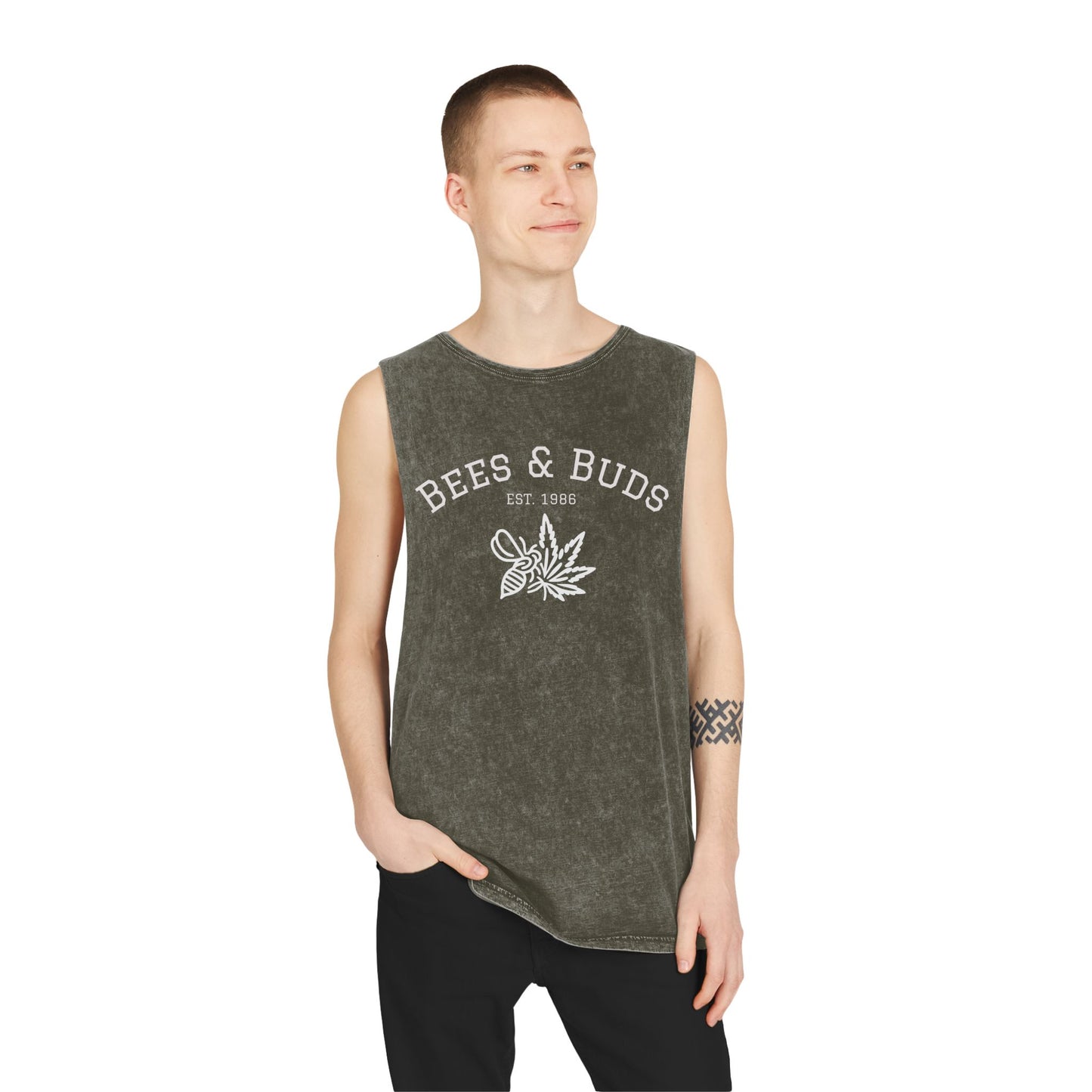 Bees & Buds Unisex Stonewash Tank