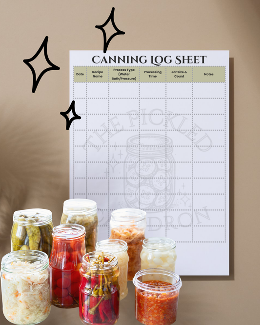 Canning Log Sheet – Printable Batch Tracker for Homemade Preserves