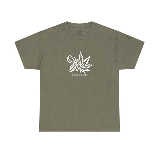 Bees & Buds Unisex Heavy Cotton Tee – White Design