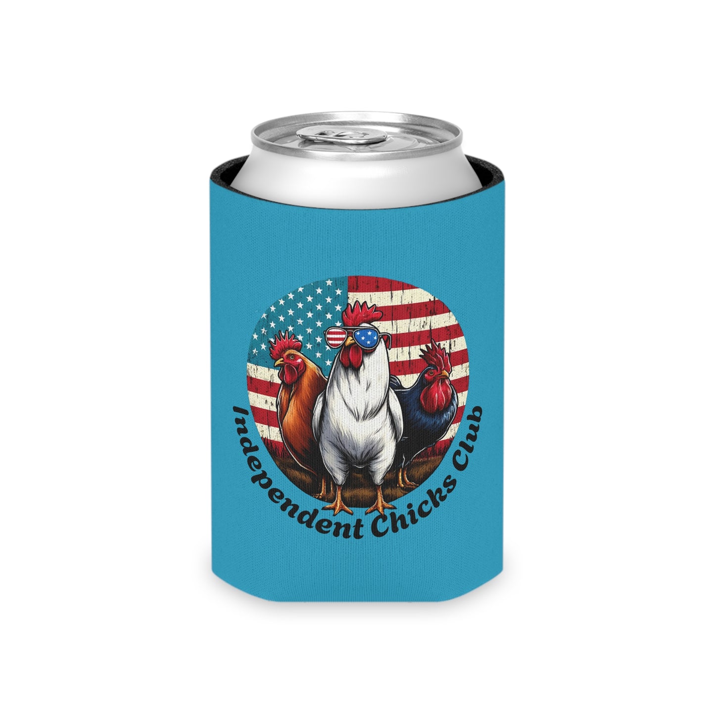 Independent Chicks Club Can Cooler – Funny Chicken Drink Sleeve (Regular & Slim