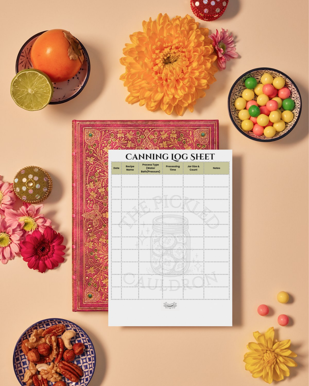 Canning Log Sheet – Printable Batch Tracker for Homemade Preserves